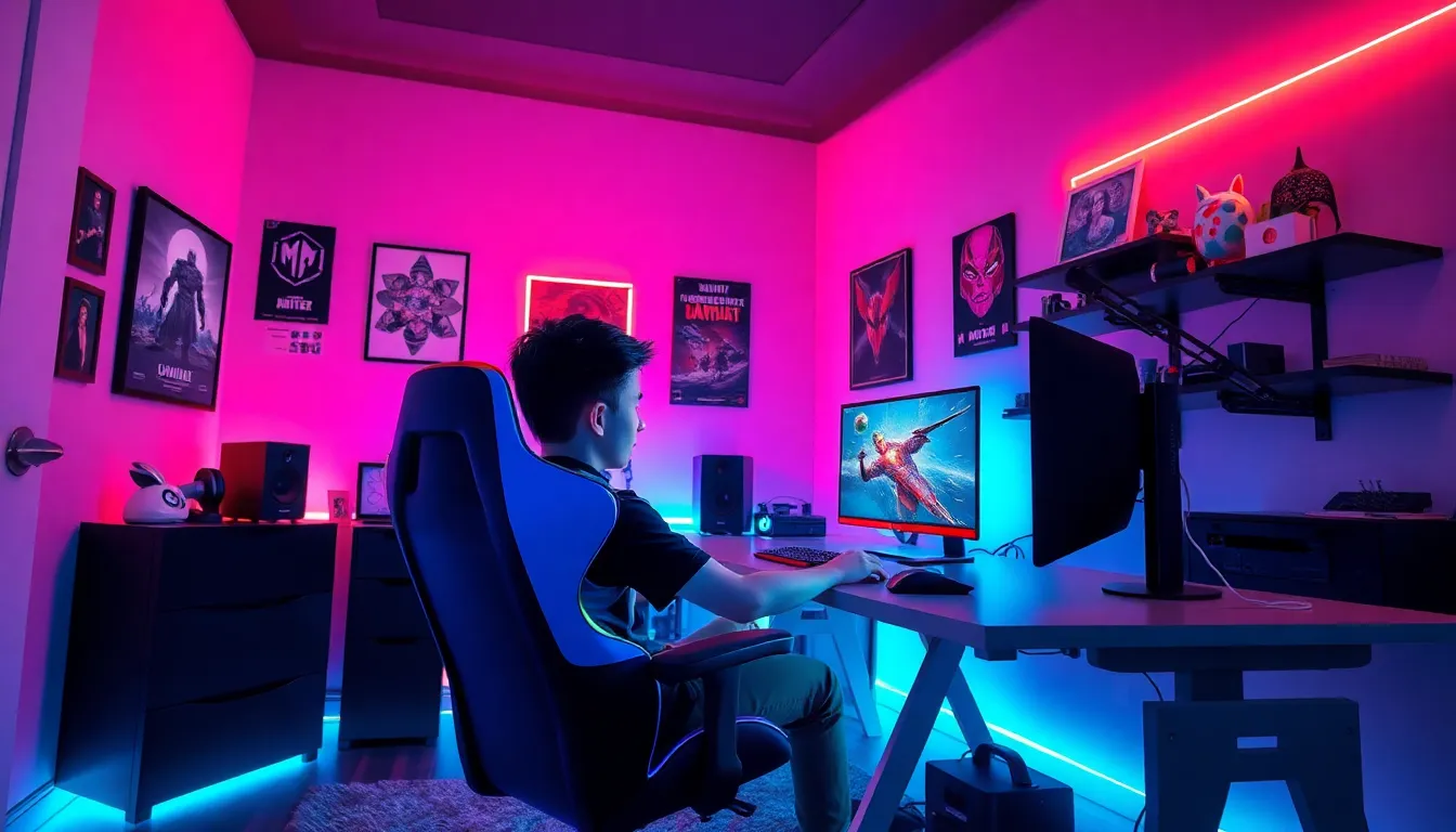 modern boy gaming bedroom